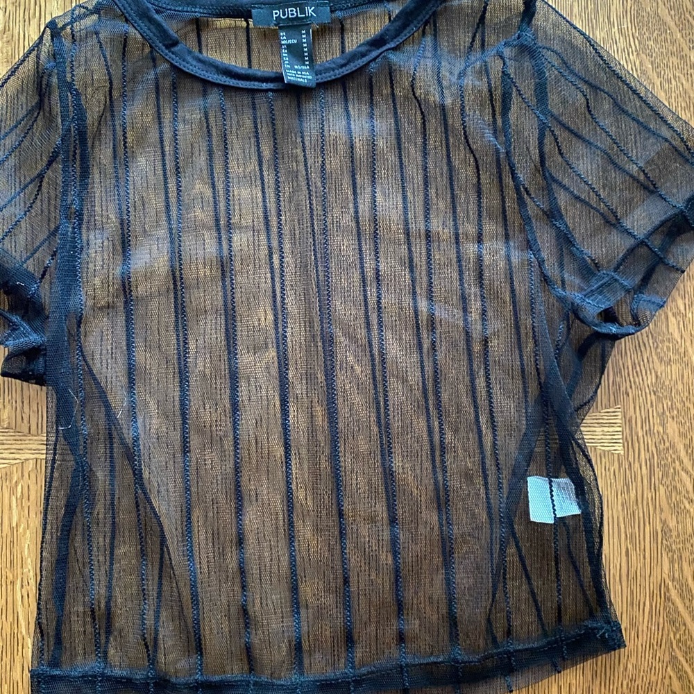 Sheer black crop top